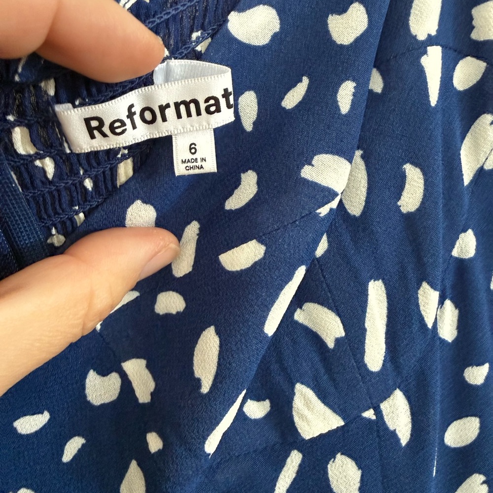 Reformation Crimini Dress in Blue Splatter - Picture 5 of 5